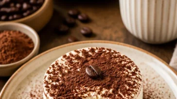 Zarte Tiramisu-Kekse mit Kaffeecreme auf einem Teller