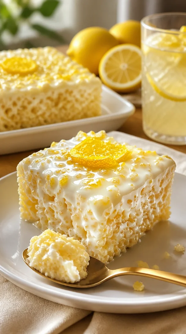 Zitronen Rice Krispy Treats auf einem Teller