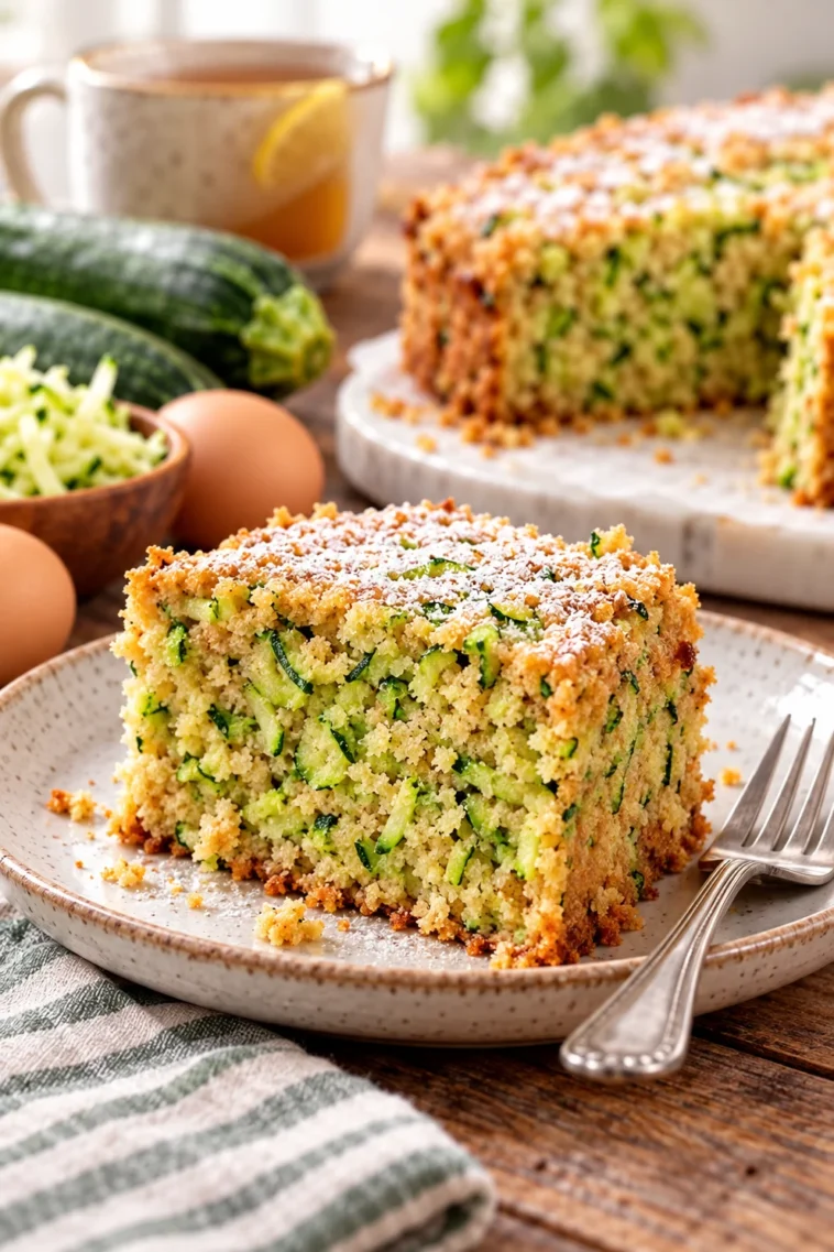 Gesunder Zucchini Kuchen ohne Backen, schnell und lecker zubereitet.