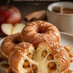 Apfel-Karamell-Crèmefüllte Donuts auf einem Teller, köstlich und verführerisch