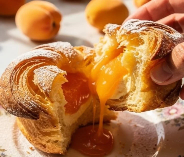 Leckere Aprikosen-Käsekuchen-Cruffins frisch aus der Bäckerei