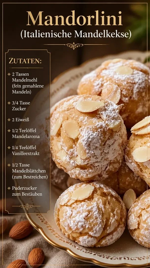 Italienische Mandelkekse Mandorlini auf einem Teller