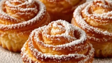 Leckere Churro Cruffins, frisch gebacken mit Zimt und Zucker.