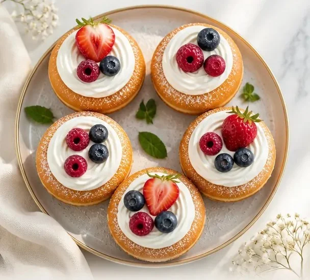 Leckere Berry Cream Donuts für einen perfekten Brunch