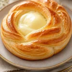 Einfache hausgemachte Käse-Danish auf einem Teller, perfekt zum Frühstück.