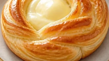Einfache hausgemachte Käse-Danish auf einem Teller, perfekt zum Frühstück.