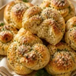 weiche und buttrige Parmesan-Knoblauch-Knoten frisch aus dem Ofen