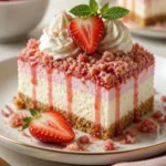 Erdbeer-Crunch-Käsekuchen No-Bake Rezept für viele Personen