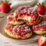 Leckere Erdbeer-Käsekuchen-Plätzchen mit frischen Erdbeeren und cremiger Käsefüllung