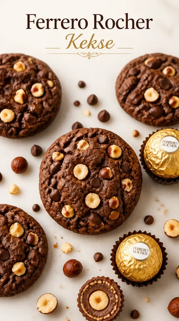 Schokoladen- und Haselnusskekse von Big Bears Frau, Ferrero Rocher Kekse