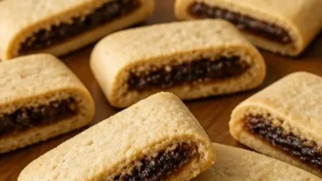 Hausgemachte Feigen Newtons frisch gebacken auf einem Teller