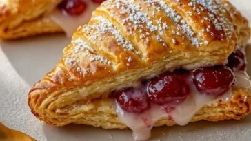 Hausgemachte Kirschpasteten mit frischen Kirschen und zartem Teig