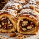 Italienischer Nussrolle-Keks mit Nüssen und Schokolade, perfekt zum Genießen.