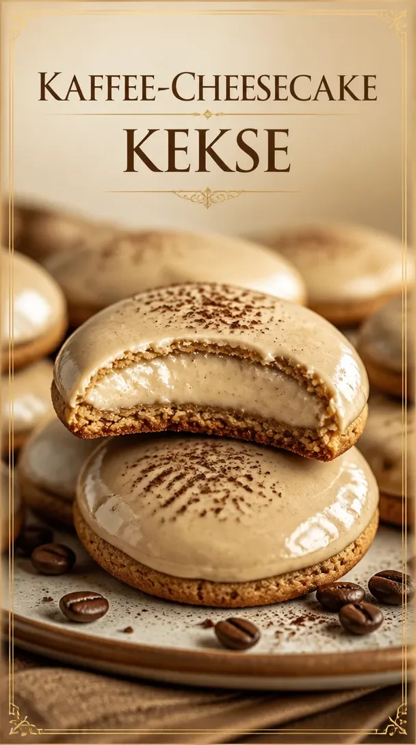 Leckere Kaffee-Käsekuchen-Kekse auf einem Teller serviert