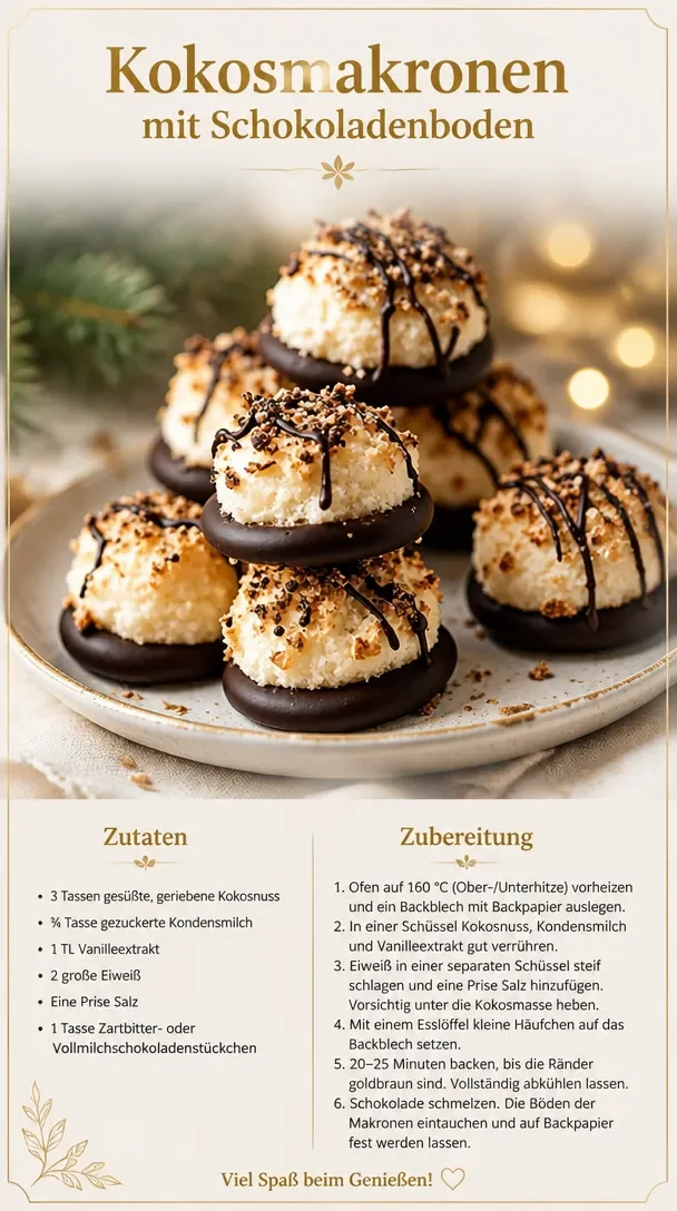 Köstliche Kokosmakronen in Schokolade getaucht - Rezeptideen