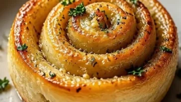 Leckere Kräuterknoblauchschnecken auf einem Teller, ideal zum Genießen.