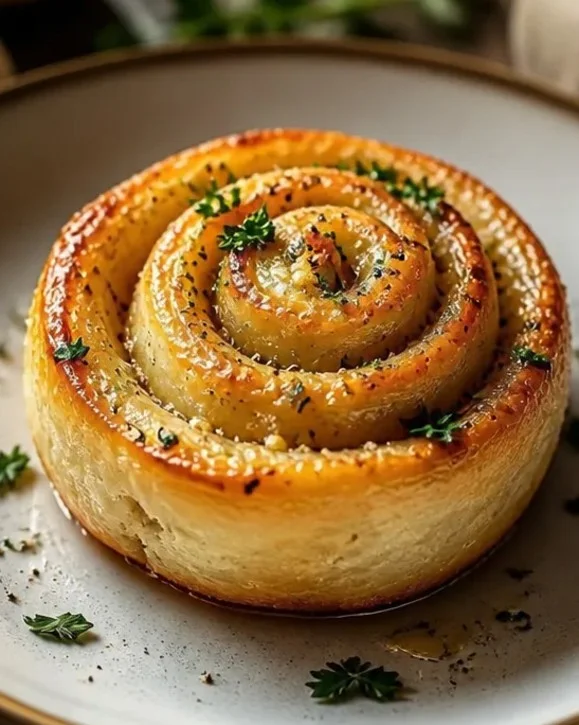 Leckere Kräuterknoblauchschnecken auf einem Teller, ideal zum Genießen.