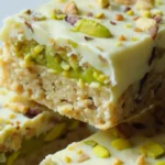 Pistazien-Weißschokoladen-Crunch-Bombenriegel mit knackigen Nüssen