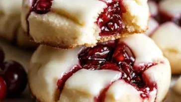 Weiße Schokoladen-Kirsch-Shortbread-Kekse für Weihnachten